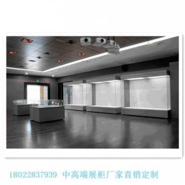 香港博物馆展柜通柜设计电动平移开门文物展示柜透明玻璃精品古董展示柜定做
